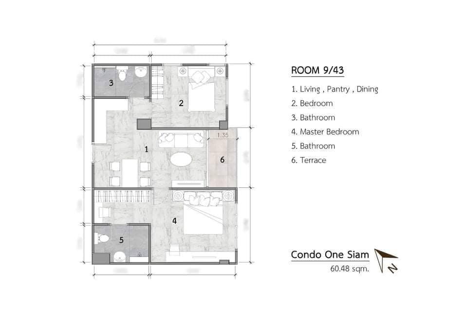 One Siam / 2 Bedrooms (SALE WITH TENANT), วัน สยาม / 2 ห้องนอน (ขายพร้อมผู้เช่า) MOOK206