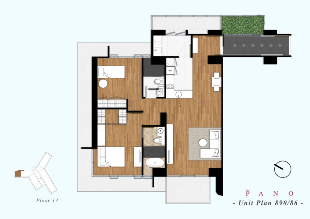 The Pano Rama 3 / 2 Bedrooms (SALE), เดอะ พาโน พระราม 3 / 2 ห้องนอน (ขาย) NUT936