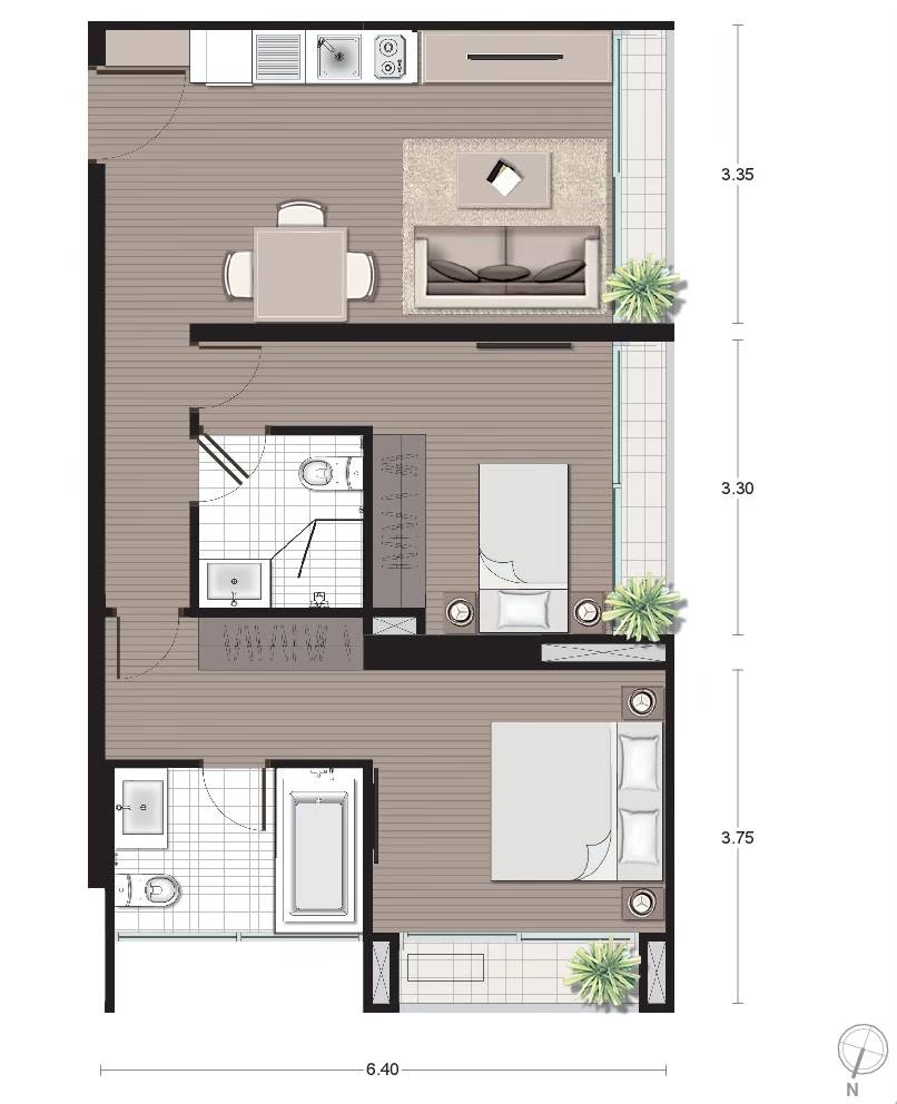 Noble Revo Silom / 2 Bedrooms (FOR SALE), โนเบิล รีโว สีลม / 2 ห้องนอน (ขาย) DO033