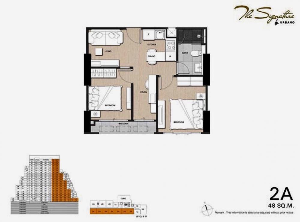 The Signature by Urbano / 2 Bedrooms (SALE WITH TENANT), เดอะ ซิกเนเจอร์ บาย เออร์บาโน่ / 2 ห้องนอน (ขายพร้อมผู้เช่า) PLOYW093