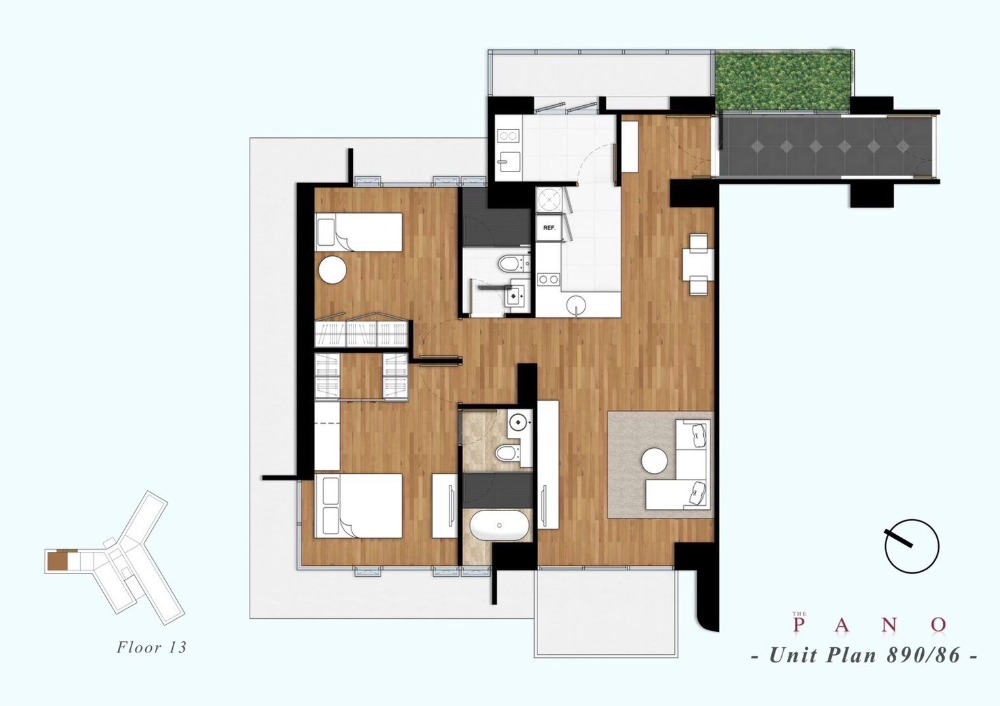 The Pano Rama 3 / 2 Bedrooms (SALE), เดอะ พาโน พระราม 3 / 2 ห้องนอน (ขาย) NUT1042