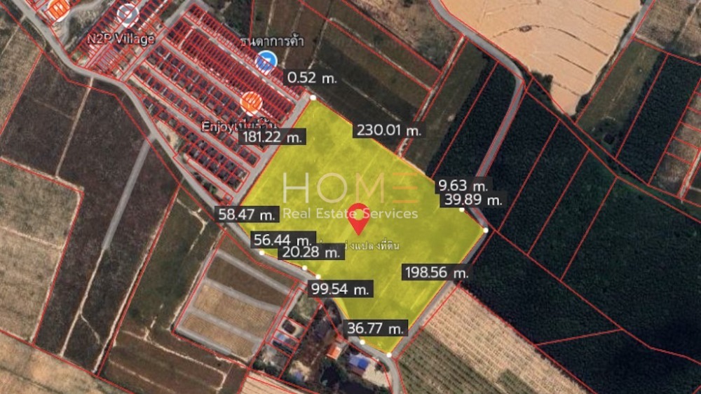 ที่ดิน มาบยางพร ติดหมู่บ้าน / (ขาย), Land Map Yang Phon next to the village / (SALE) NEWC354