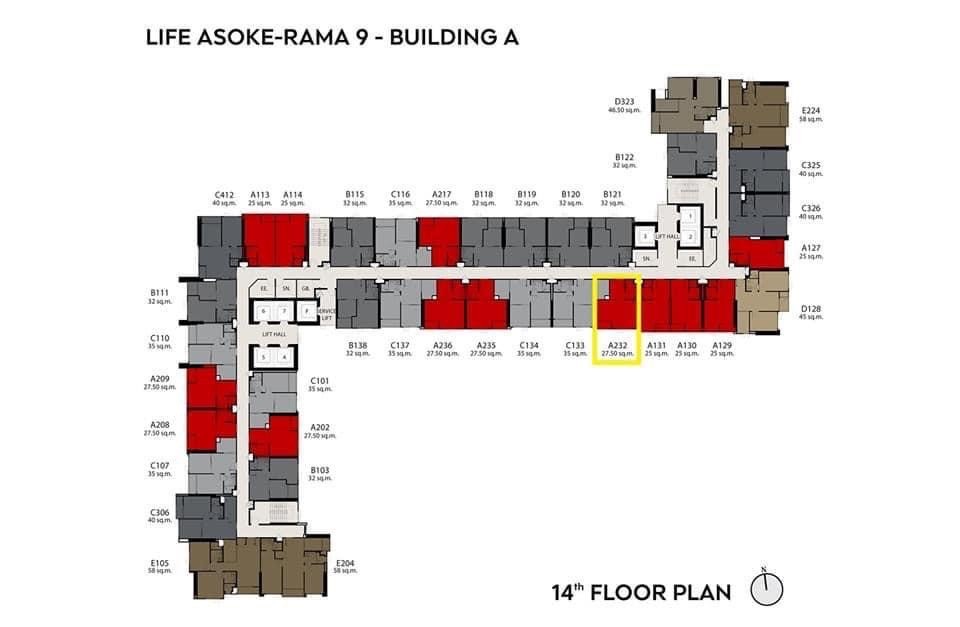 Life Asoke - Rama 9 / 1 Bedroom (SALE WITH TENANT), ไลฟ์ อโศก - พระราม 9 / 1 ห้องนอน (ขายพร้อมผู้เช่า) F044