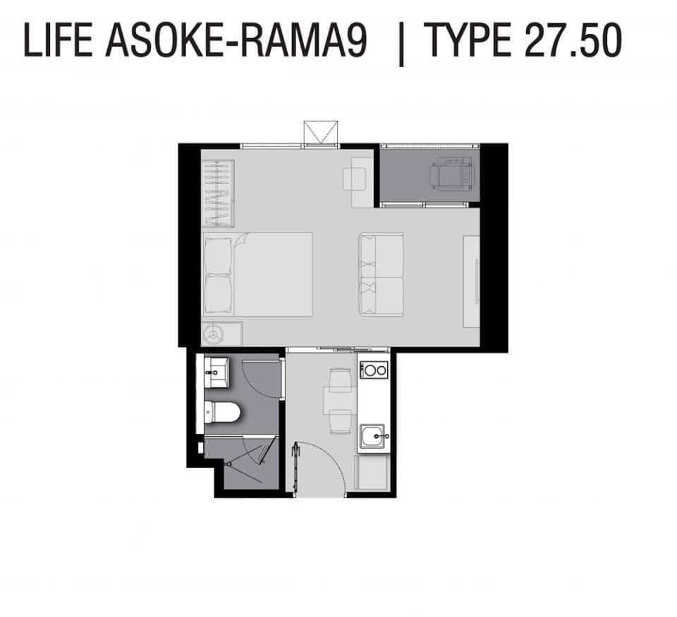 Life Asoke - Rama 9 / 1 Bedroom (SALE WITH TENANT), ไลฟ์ อโศก - พระราม 9 / 1 ห้องนอน (ขายพร้อมผู้เช่า) F044