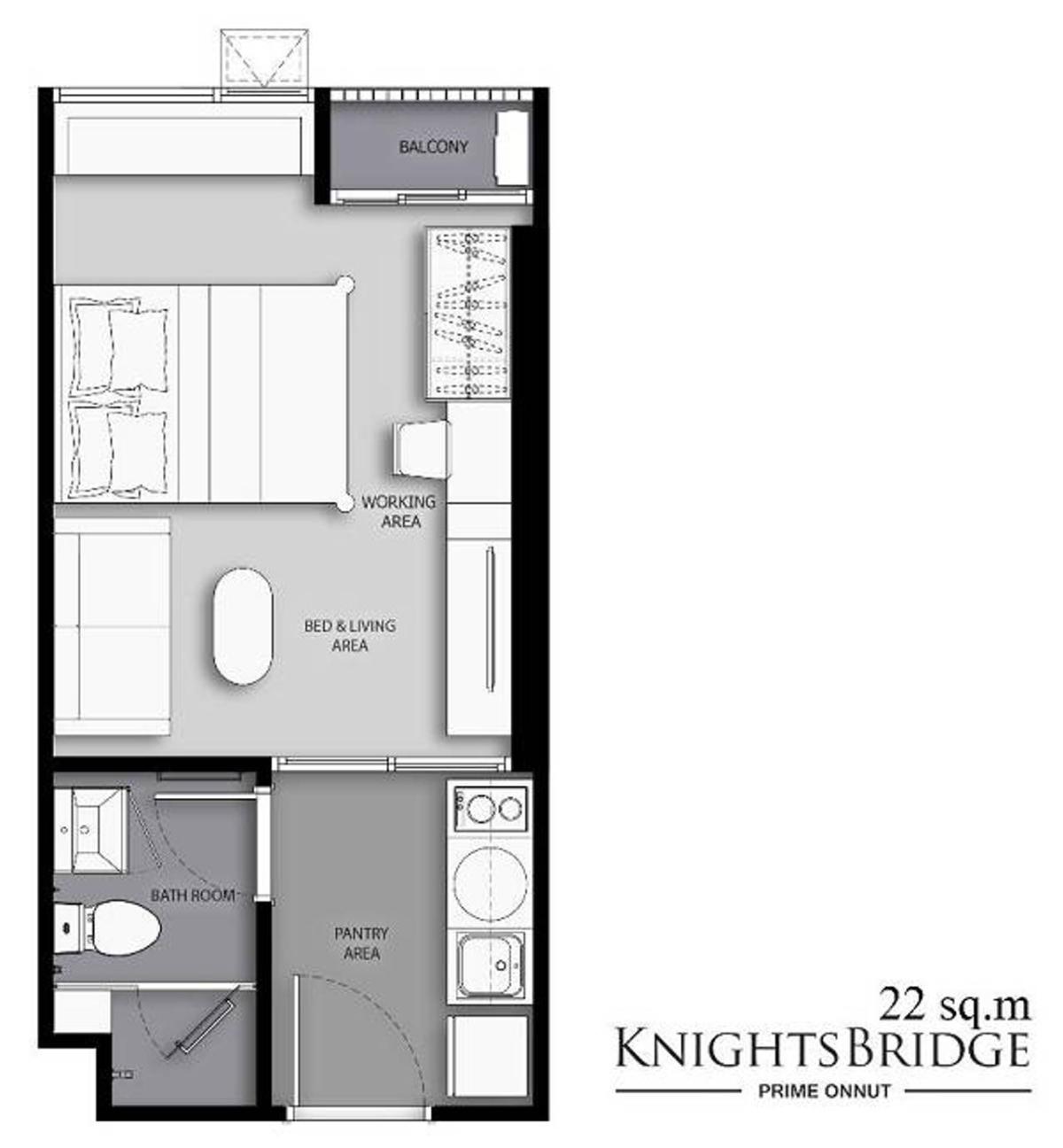 KnightsBridge Prime Onnut / Studio (FOR SALE), KnightsBridge Prime Onnut / ห้องสตูดิโอ (ขาย) PRW108