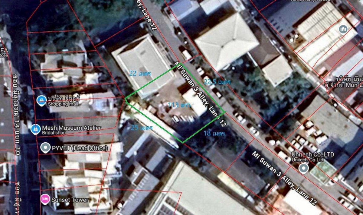 ที่ดิน 113 ตร.วา. ปรีดีพนมยงค์ 14 ซอยมีสุวรรณ 3 แยก 12 / (ขาย), Land 113 sq.wa. Pridi Banomyong 14 Soi Misuwan 3 Yaek 12 / (FOR SALE) PALM879