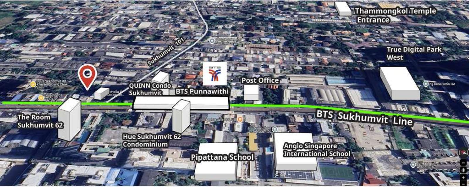 ที่ดินสุขุมวิท 101 ติด รถไฟฟ้าสถานีปุณณวิถี / 2 ไร่ 1 งาน 85 ตร.วา (ขาย), Land in Sukhumvit 101, adjacent to Punnawithi BTS station. / 85 Square Wa (FOR SALE) PALM914